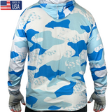 Performance Hooded Sun Shirt - Blue Scale