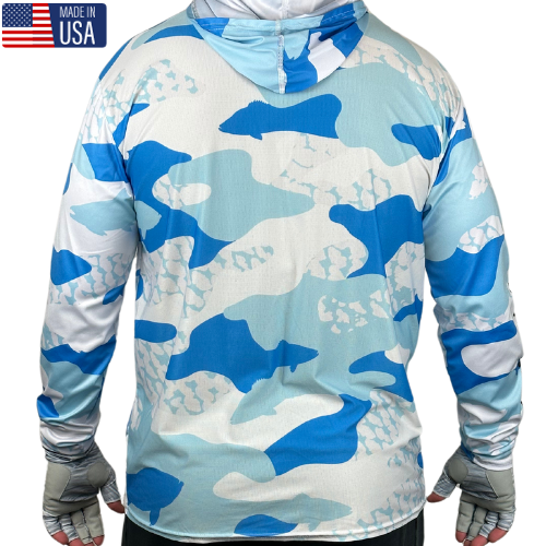 Performance Hooded Sun Shirt - Blue Scale – Finn Fishing